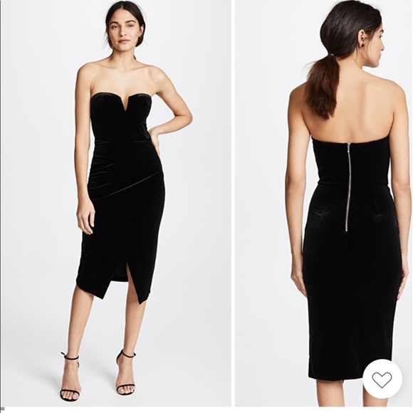 Yumi Kim Black Velour Cocktail Dress Size Small - Picture 1 of 5